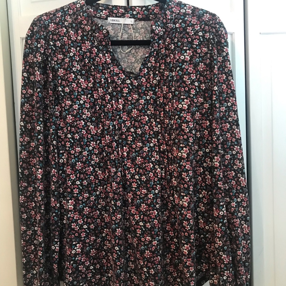 Miholl floral blouse, L, long sleeve